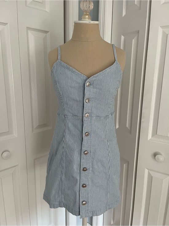 American Eagle Outfitters Dresses & Skirts - American Eagle Outfitters Blue and White Striped Denim Dress